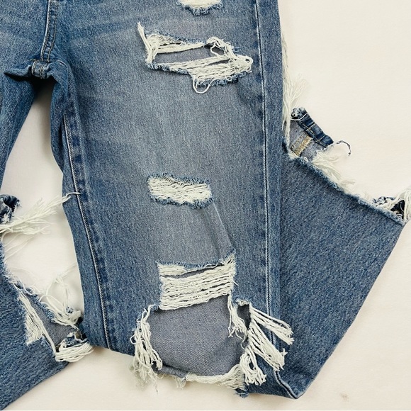 Flying Monkey Highrise Stretch Distress Faded 100% Cotton Skinny Jean Size 28 - Picture 6 of 15